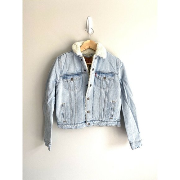 Levis Original Sherpa Trucker Denim Jean Jacket - Picture 3 of 10